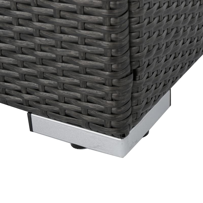 Santa Rosa Wicker Outdoor Ottoman with Cushion by Christopher Knight Home