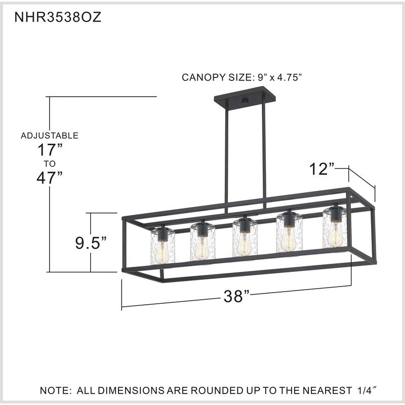 Quoizel New Harbor Old Bronze 5-Light Linear Outdoor Chandelier