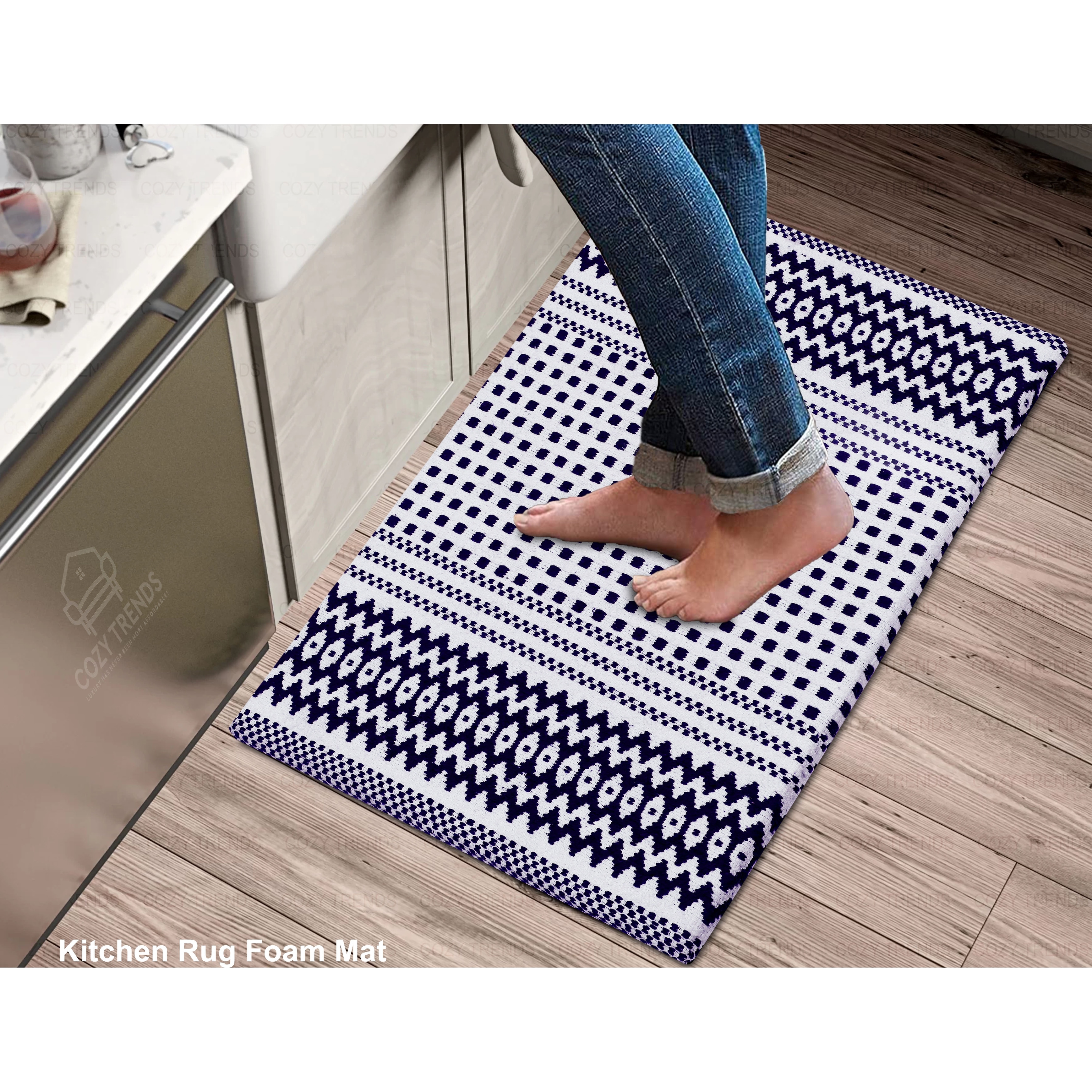 Kitchen Mat Cushioned Anti Fatigue Comfort Mat, Non-Slip Memory Foam K –  Modern Rugs and Decor