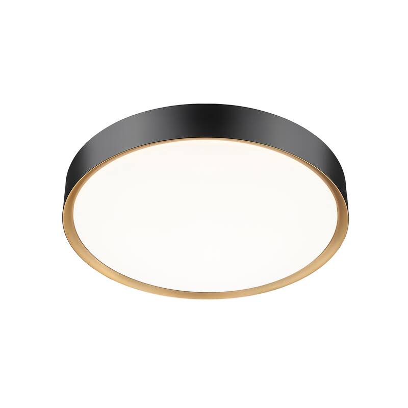 Kawan 1 Light Flush Mount in Matte Black + Modern Gold