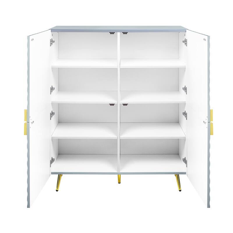 Accent Cabinet in Gray High Gloss Finish AC01032 - Gray