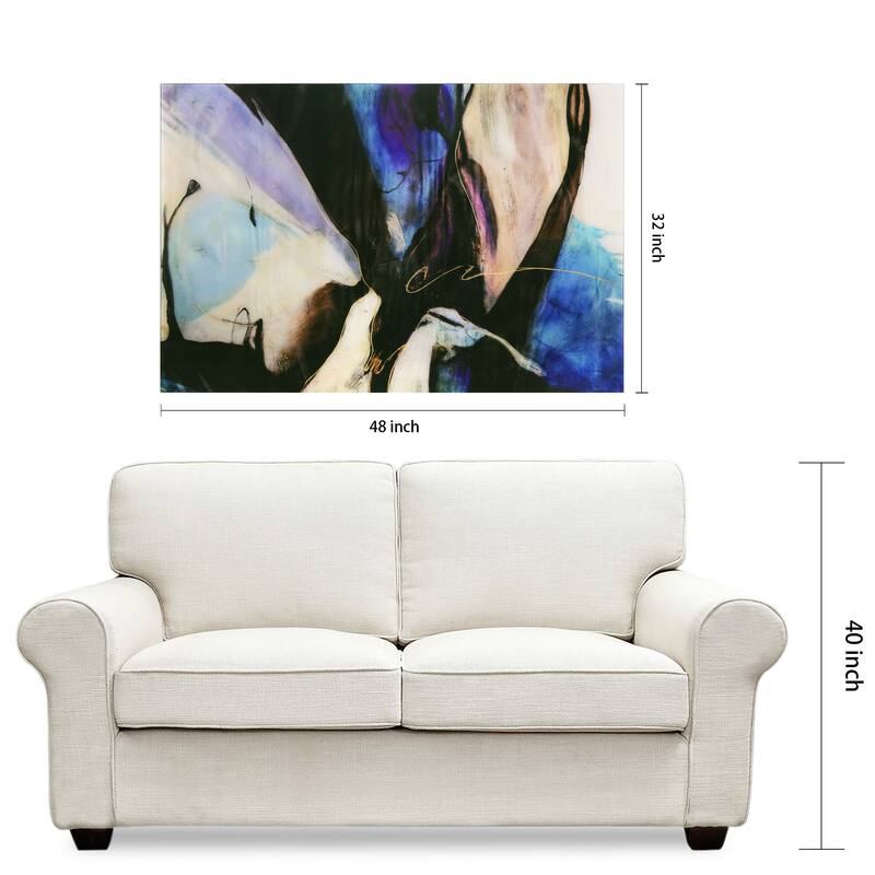 "Motivos" Abstract Frameless Tempered Art Glass Wall Art - Multi-color