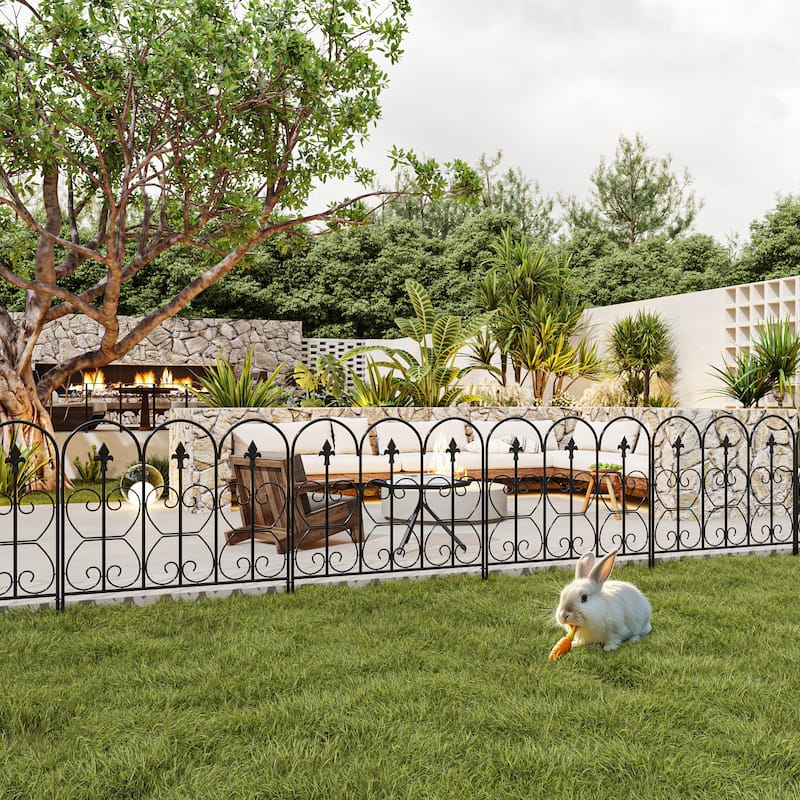 5/10-Pack Decorative Metal Garden Fence Panels Rustproof Outdoor Landscape Edging for Yard