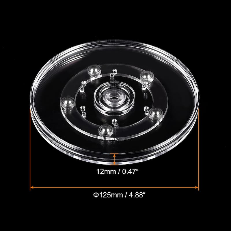 5inch Rotating Swivel Stand with Steel Ball Lazy Susan Base Turntable Clear 3Pcs - Clear