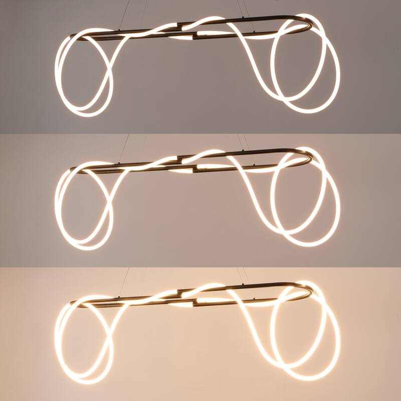Silicone Rope/Metal Dimmable Integrated LED Chandelier, By JONATHAN Y