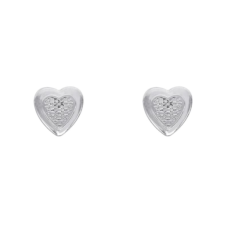 Victoria Townsend .925 Sterling Silver Diamond Accent Heart Stud Earring