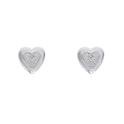 Victoria Townsend .925 Sterling Silver Diamond Accent Heart Stud Earring