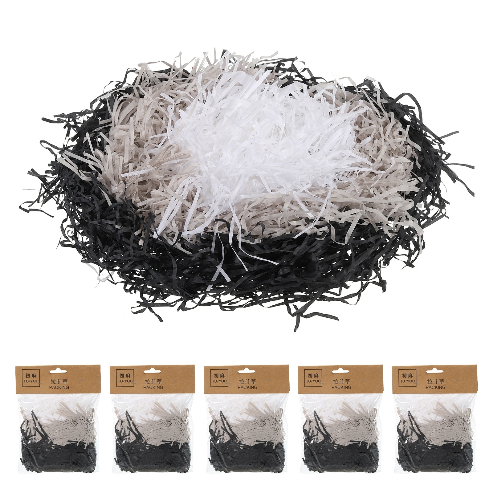 Easter Grass Basket Filler Grass 3 Color - (Black,White,Gray) - 5 Pack -  Black,White,Gray - Bed Bath & Beyond - 37625067