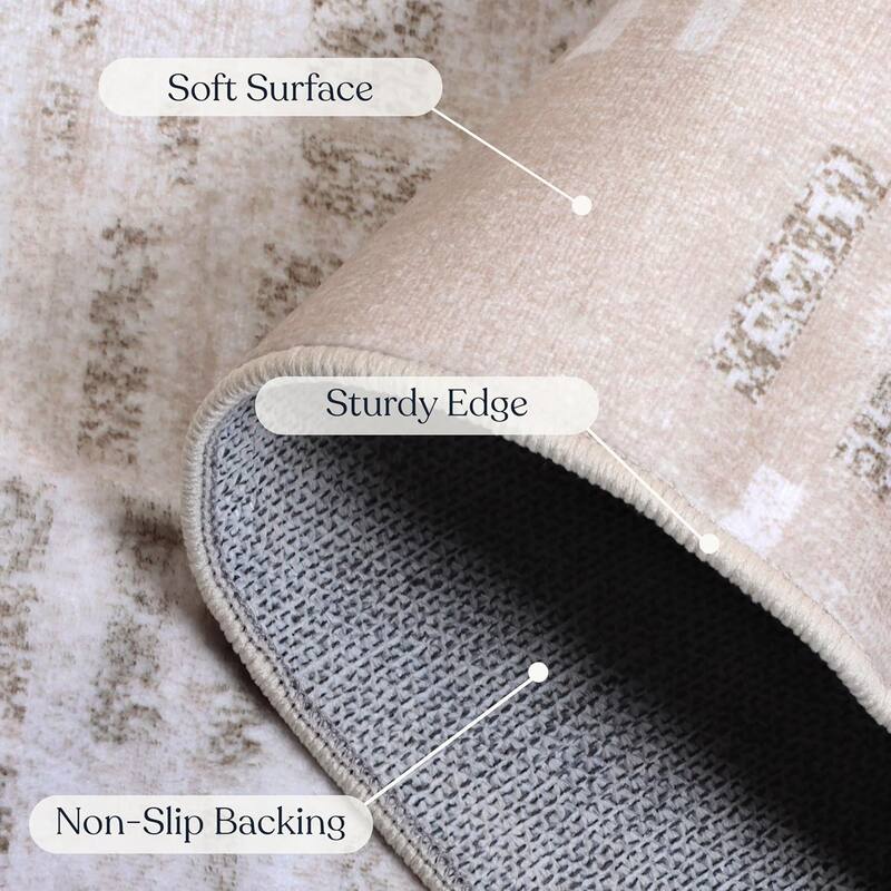 Delara Machine Washable Area Rug, Soft & Durable, Non-Slip Backing, Eco- Friendly GRS certified.