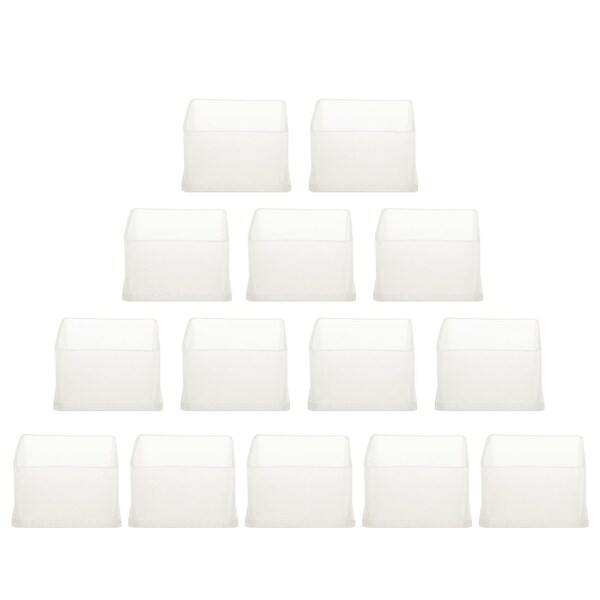 Clear PVC Chair Leg Caps Desk Feet Cover Furniture Slider Floor Protector 14pcs 2.36" x 2.36" (60x60mm) Inner Size