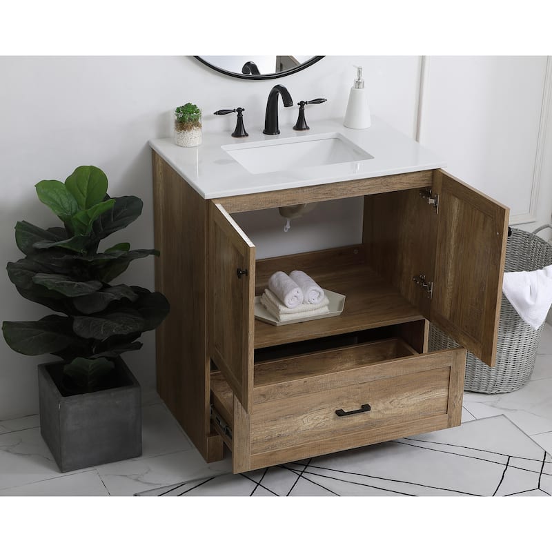 Fresco 18 - 30 Inch Single Bathroom Vanity - 30 Inches - Natural Oak