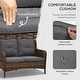preview thumbnail 5 of 23, Outsunny 4 Piece PE Wicker Patio Furniture Set, Conversation Set with 2 360° Swivel Rocking Armchairs, 1 Loveseat Sofa