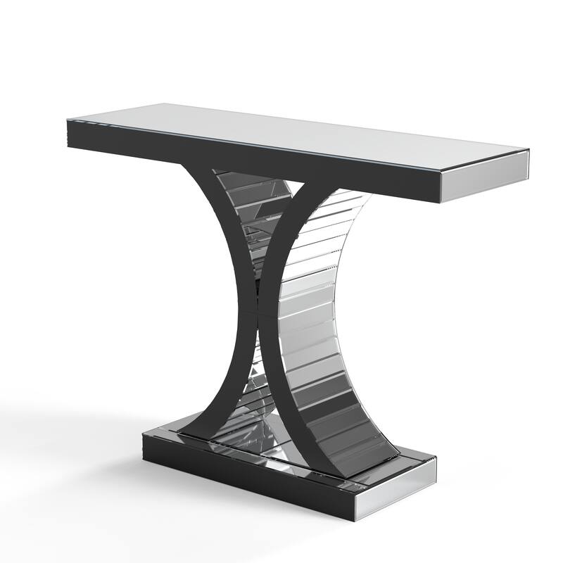 Mirrired Accent Table Console Table X-Cross Sofa Table