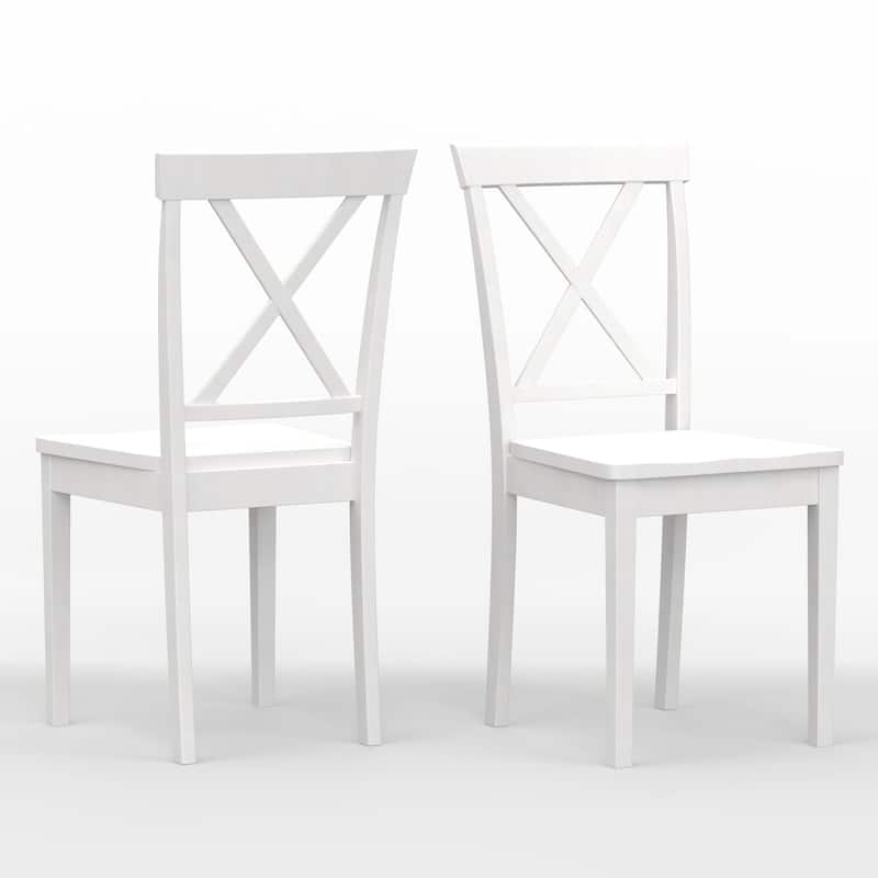 3-Piece Dining Set, 48" Rectangle Wood Table and X-Back Chairs