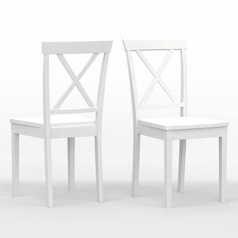 5-Piece Dining Set, 42" Round Drop-Leaf Table and X-Back Chairs