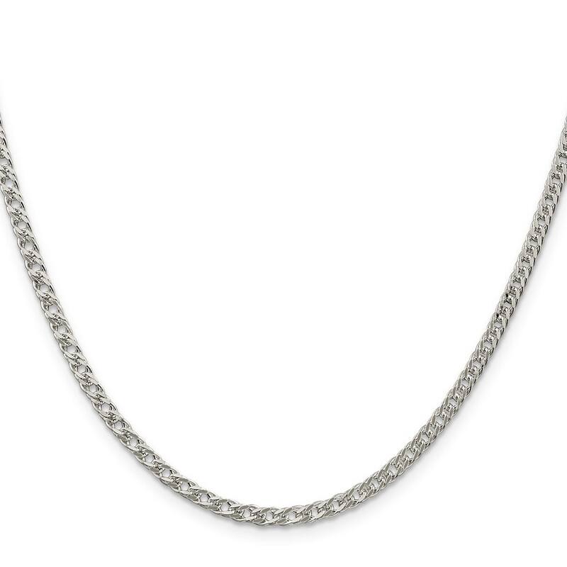Curata 925 Sterling Silver 3.3mm Rambo Chain Necklace (Lobster)