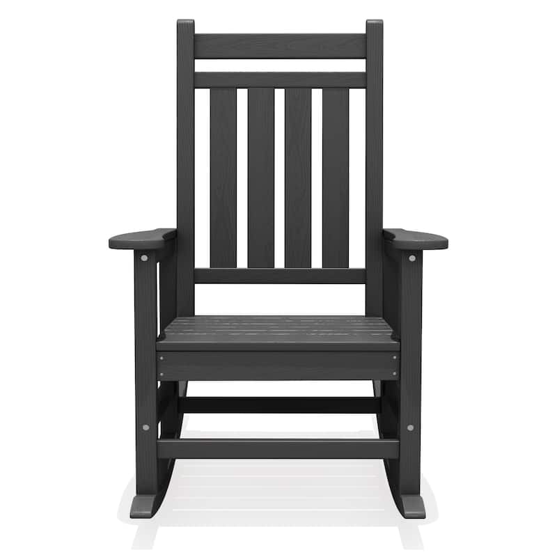 Modern High-Back Rocking Adirondack Chair All Weather - Grey