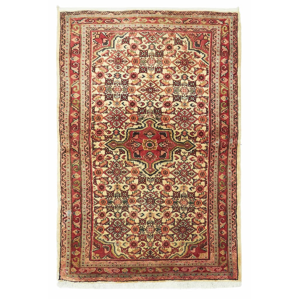 ECARPETGALLERY Hand-knotted Anadol Cream Wool Rug - 3'5 x 5'1
