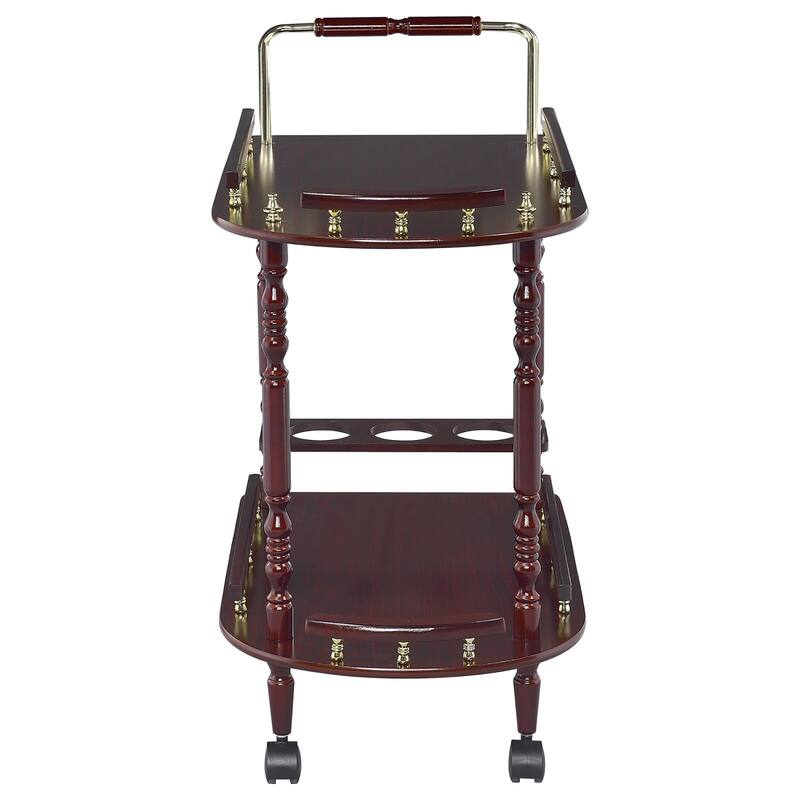 Merlot and Brass 2-shelf Serving cart