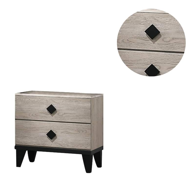 Nightstand With 2 Drawers Storage