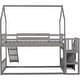 preview thumbnail 8 of 7, Gray Twin over Twin House Bunk Bed with Convertible Slide, Storage Staircase