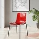 preview thumbnail 13 of 11, Astor Modern Minimalist Transparent Dining Chair with Black Metal Legs and Ripple Design Accent Side Chair for Indoor & Outdoor