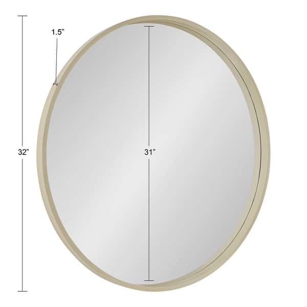 dimension image slide 9 of 16, Kate and Laurel Travis Round Wood Accent Wall Mirror