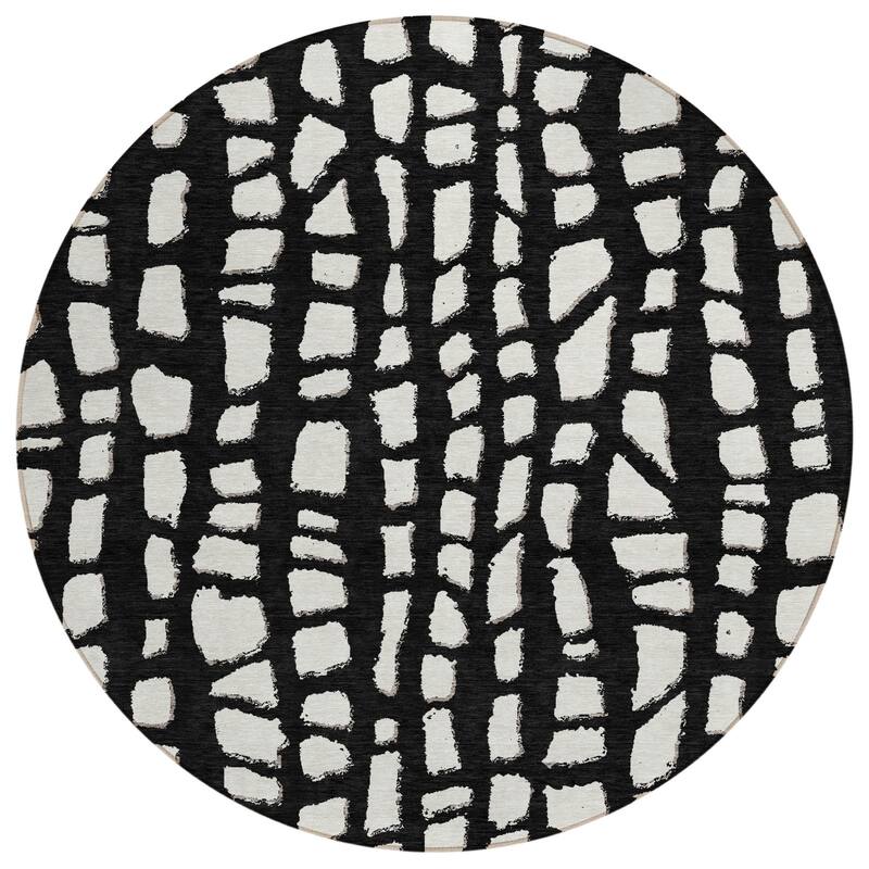 HomeRoots Abstract Transitional Rectangle Outdoor Rug
