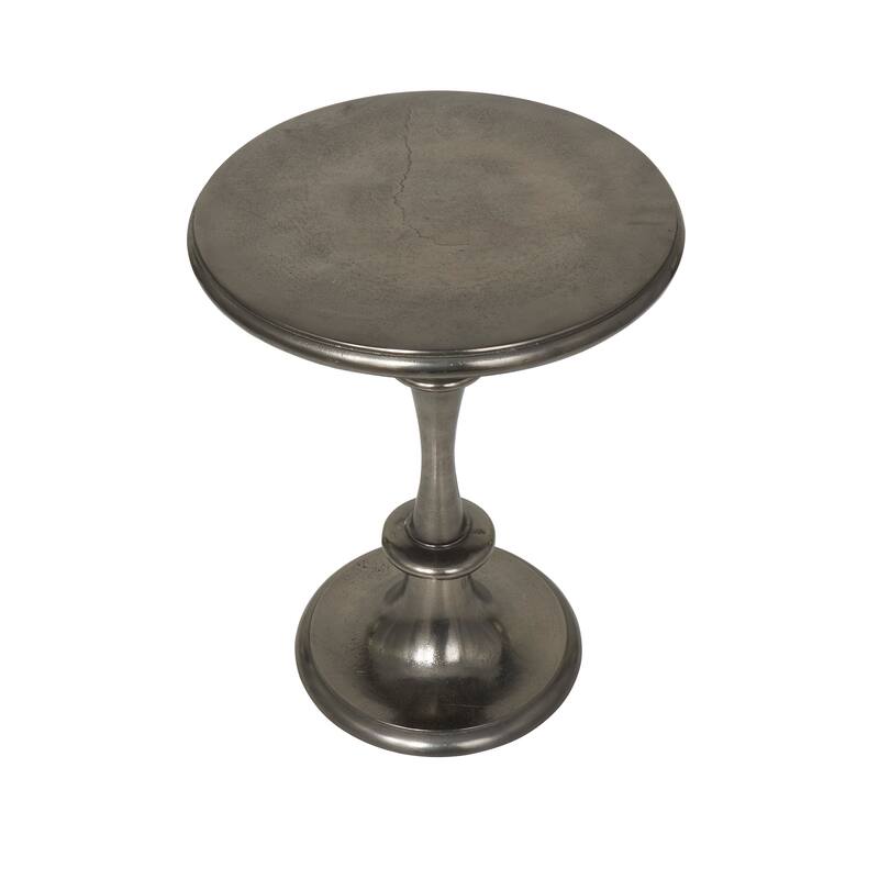 Aluminum Metal Turned Style Accent Table - Black - Roche River Decor - 18"W x 18"L x 23"H