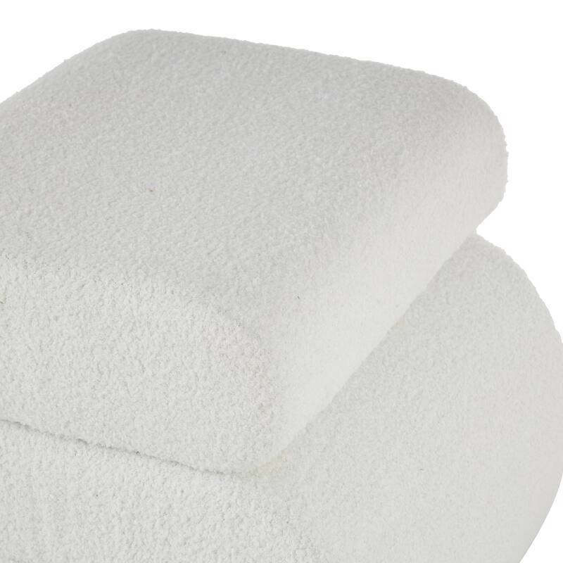 White, Gray or Copper Polyester S- Shaped Room Ottoman with Connected Arches