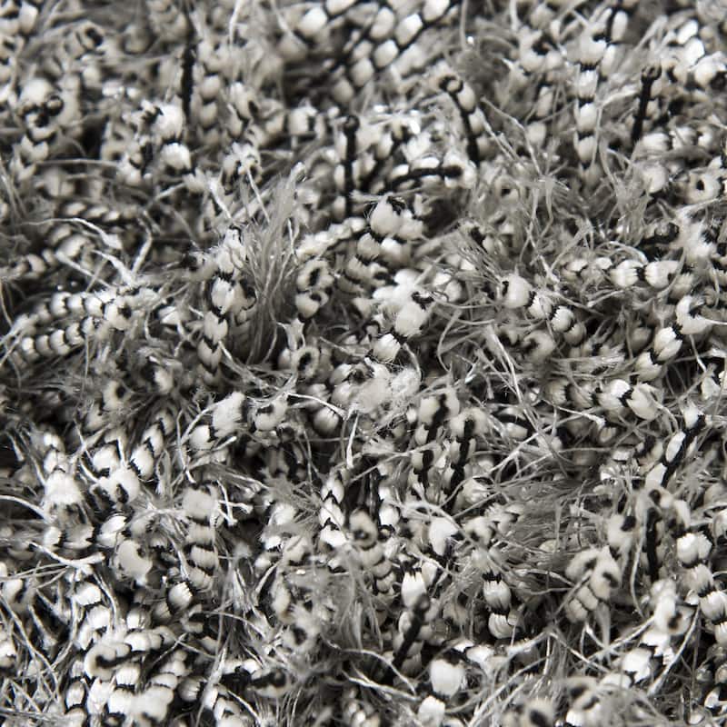 Alora Decor Pearl Contemporary Solid Gray Polyester/Lurex Area Rug