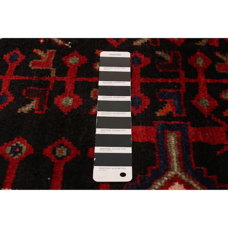 ECARPETGALLERY Hand-knotted Anadol Black, Red Wool Rug - 4'8 x 10'9