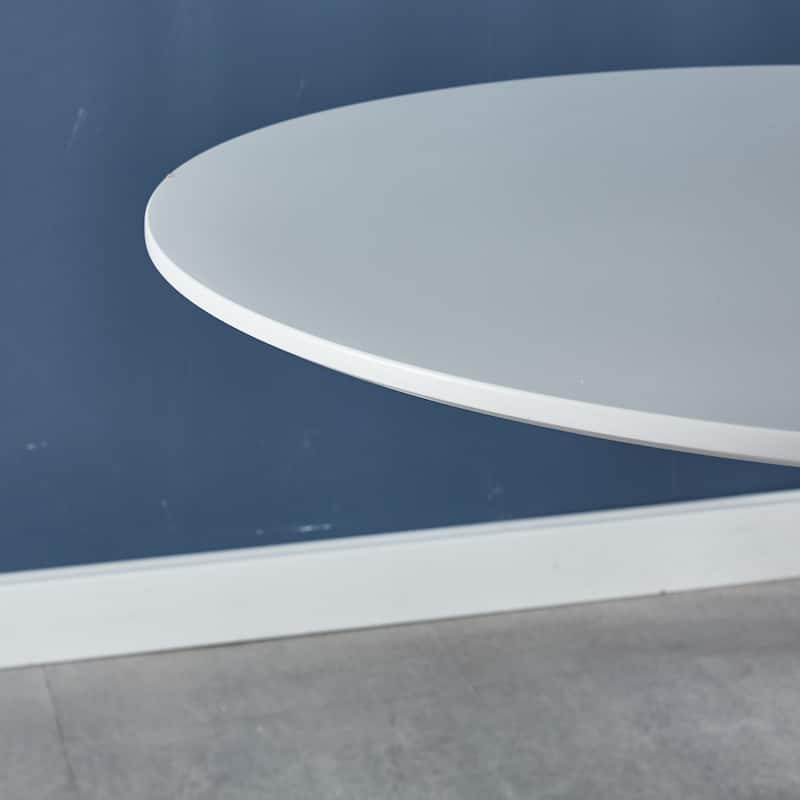 42.1" Mid-century Round Dining Table for 4-6 people,with MDF Top and Metal Base