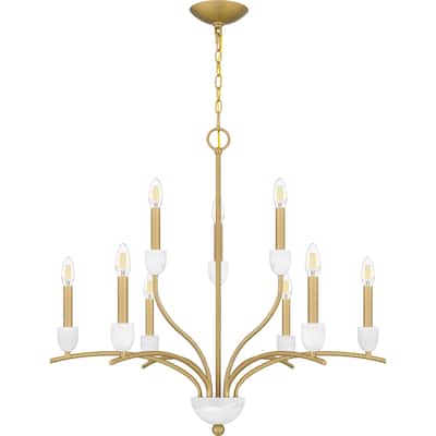 Frida 9-Light Aged Brass Chandelier