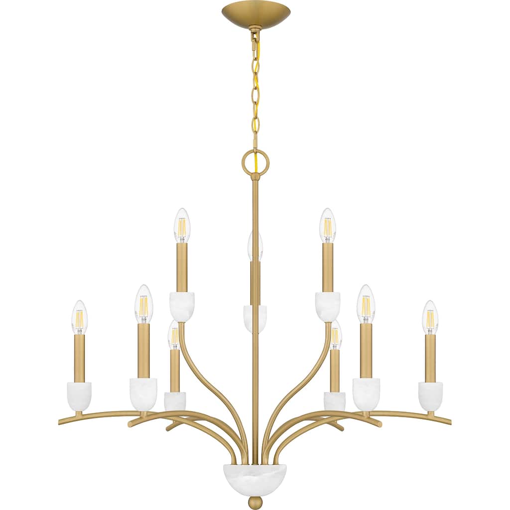 Frida 9-Light Aged Brass Chandelier