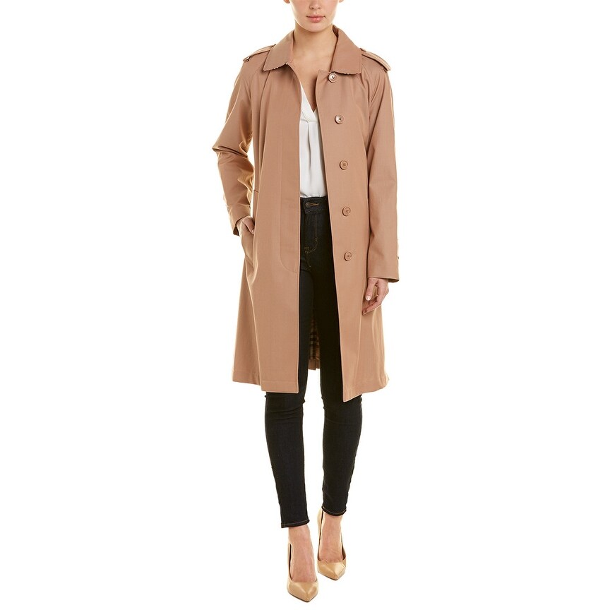 tropical gabardine belted car coat