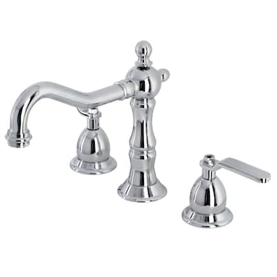 Whitaker Deck Mount Widespread Bathroom Faucet with Brass Pop-Up
