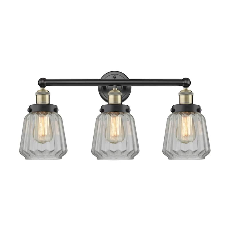 Innovations Lighting 616-3W-10-25 Chatham Vanity Chatham 3 Light 25" - Black Antique Brass / Clear