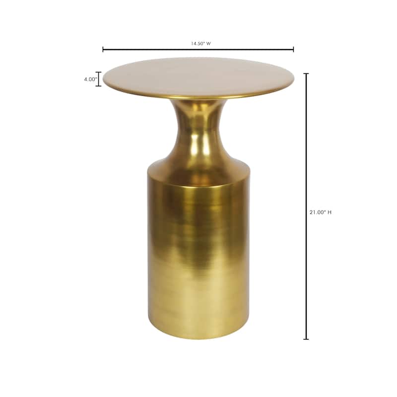 Aurelle Home Art Deco Aluminum Pedestal Accent Table