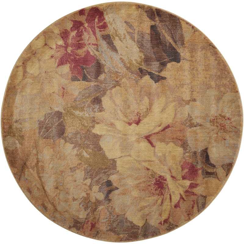 Nourison Somerset Vintage Floral Area Rug - 5'6" Round - Multi - Runner/Round