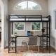preview thumbnail 2 of 6, Full Size Metal Loft Bed with Desk,Shelves, Ladder and Guardrails