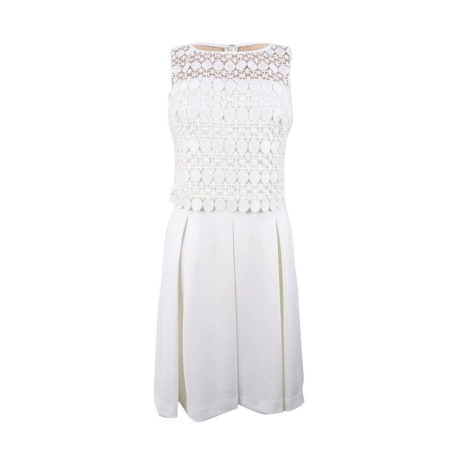 cream fit and flare dress