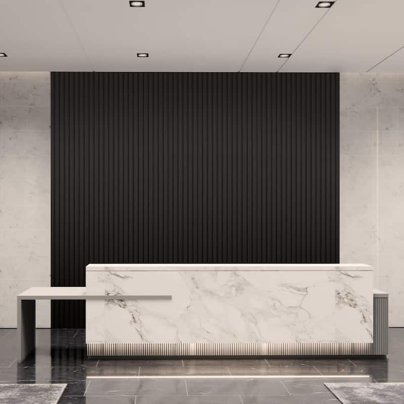 Art3d 96'' x 6'' Slat Wall Panels,WPC Acoustic Wall Paneling, 8pcs,32 sqft