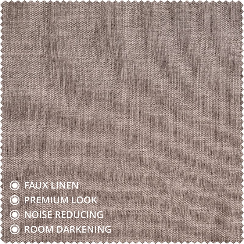 Exclusive Fabrics Textured Faux Linen Room Darkening Curtains for Bedroom & Living Room Curtains (1 Panel)