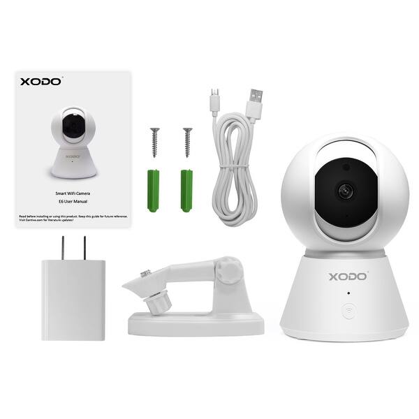 Xodo E6 Camera Motion Automatic Tracking Two Way Tracking Voice Home Security Camera Ir Night Vision Recorder White 3lb Overstock 30581269