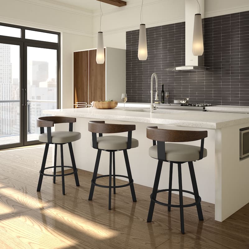 Amisco Lars Swivel Counter and Bar Stool