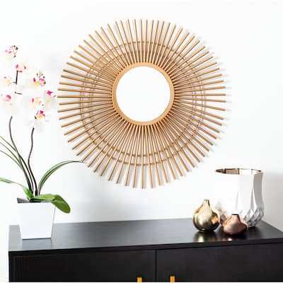 SAFAVIEH Marlit 24-inch Gold Sunburst Round Mirror - 24" W x 1.5" L x 24" H