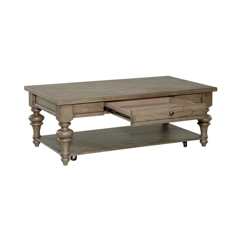 Americana Farmhouse Dusty Taupe Rectangular Cocktail Table
