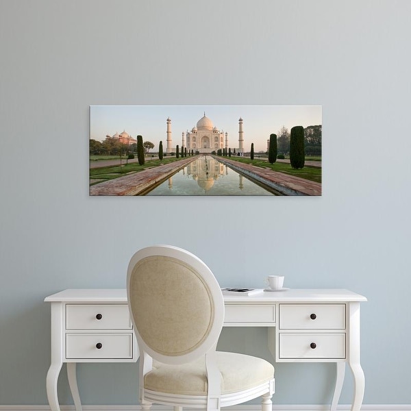 Easy Art Prints Panoramic Image 'Reflection of a mausoleum in water, Taj Mahal, Agra, Uttar Pradesh, India' Canvas Art