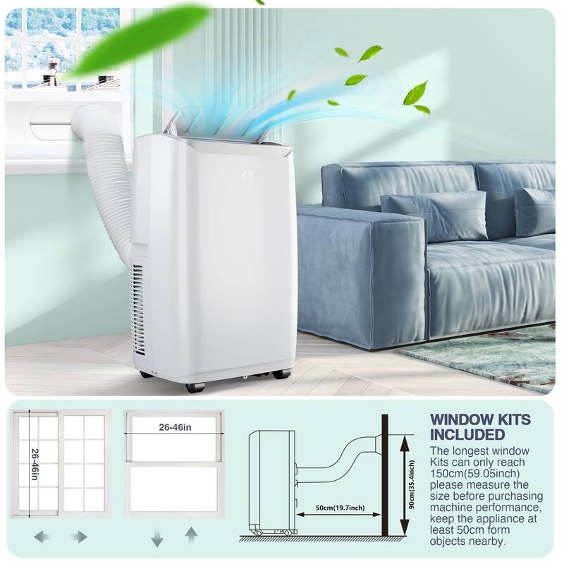 12000 BTU Portable Air Conditioner with Remote, 3-in-1 AC